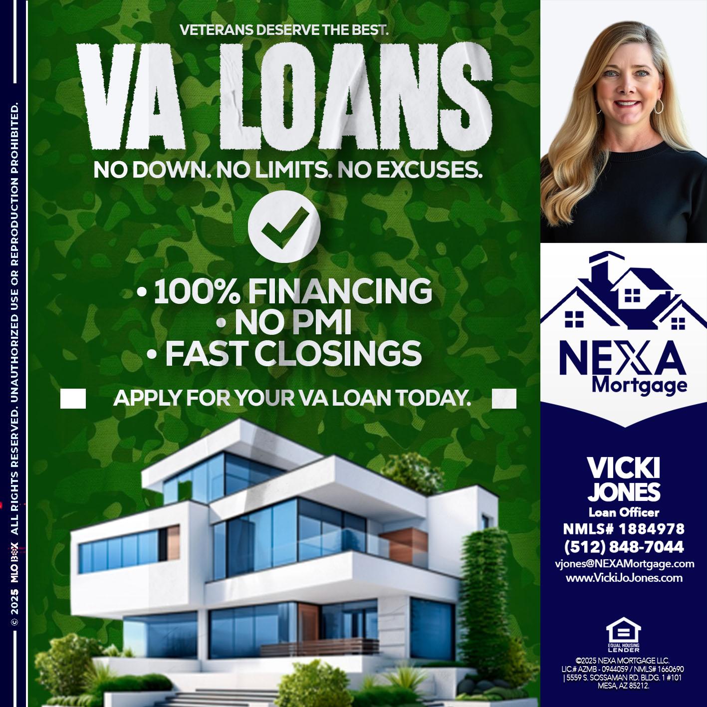 VA LOANS - Vicki Jones -Loan Officer