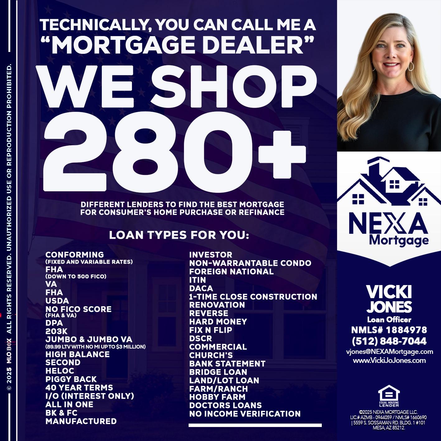 WE SHOP 280 + - Vicki Jones -Loan Officer