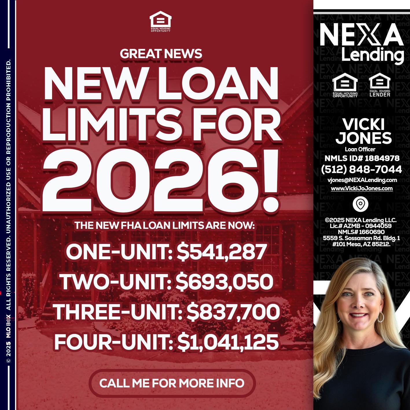 loan limits - Vicki Jones -Loan Officer
