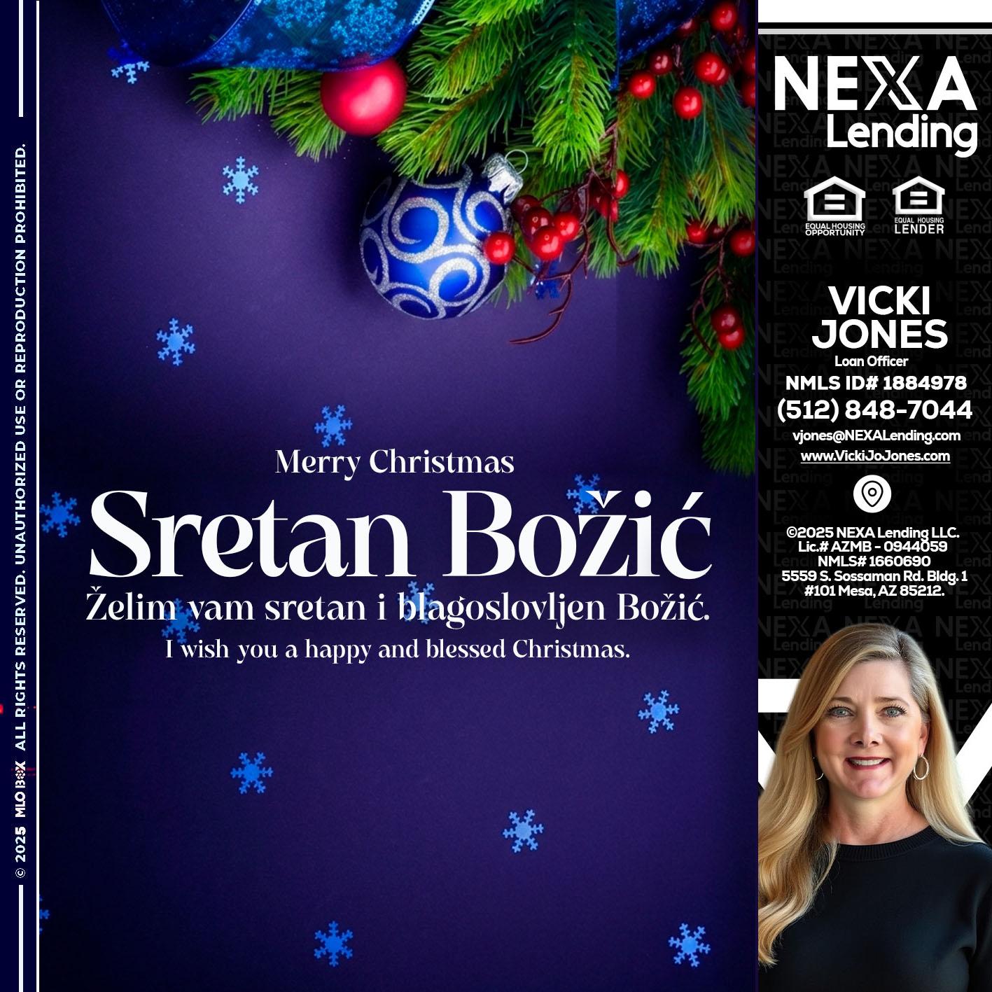 Sretan Božić - Vicki Jones -Loan Officer