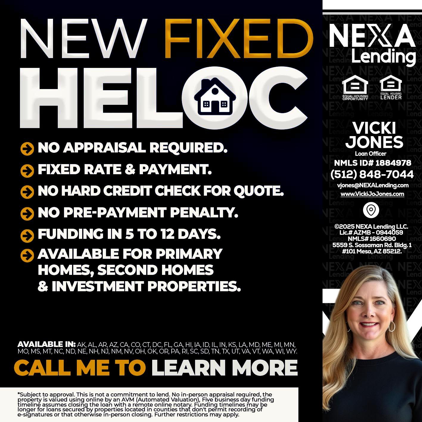 HELOC - Vicki Jones -Loan Officer