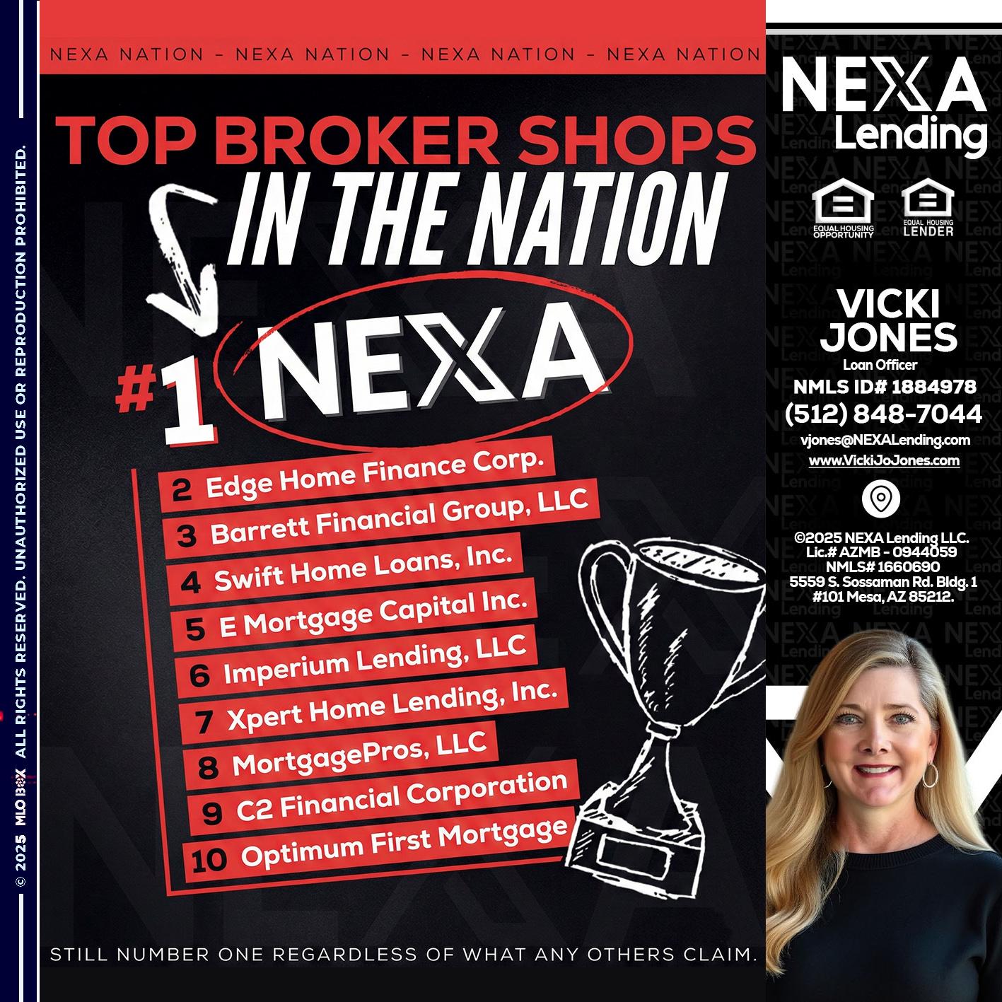 top broker - Vicki Jones -Loan Officer