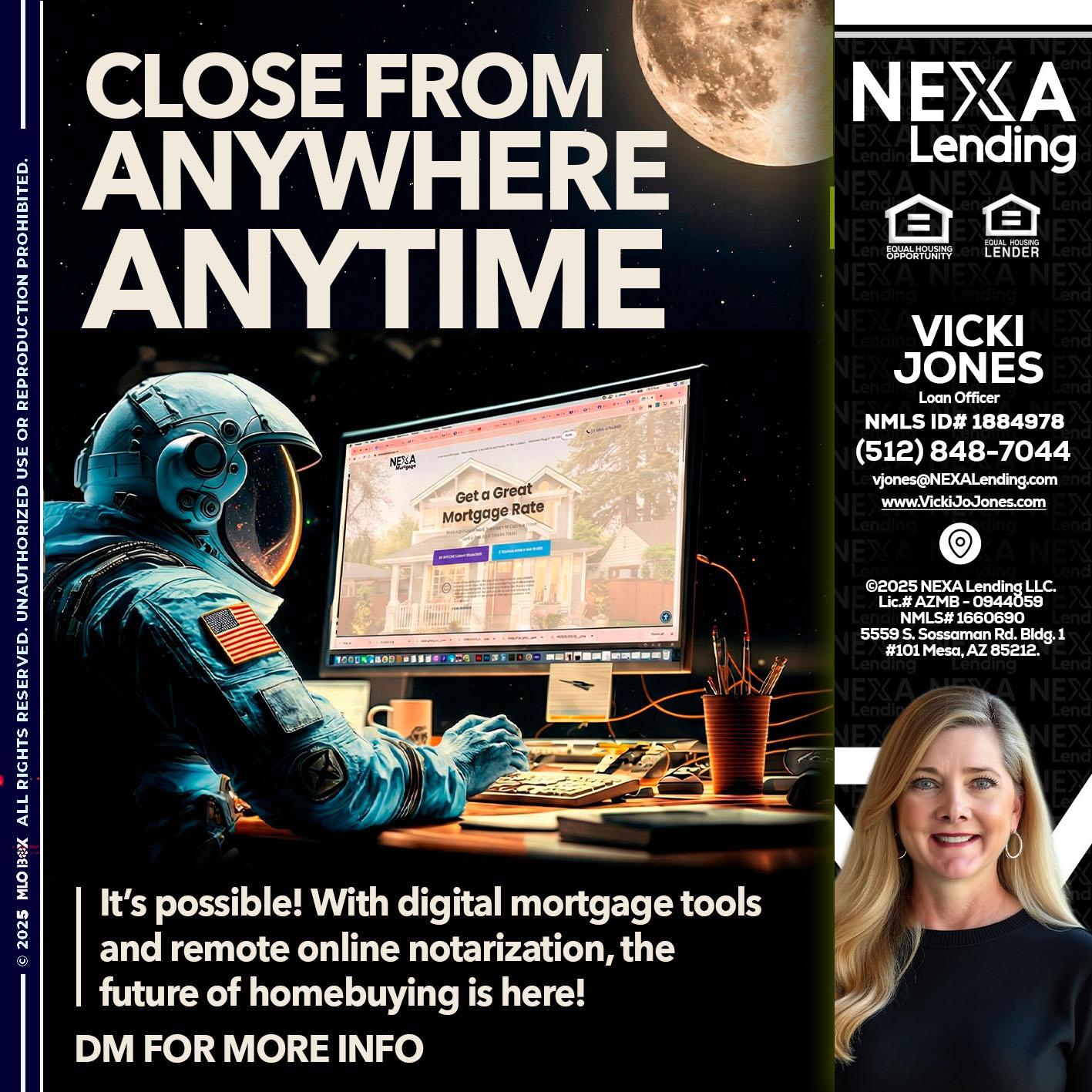 close from - Vicki Jones -Loan Officer