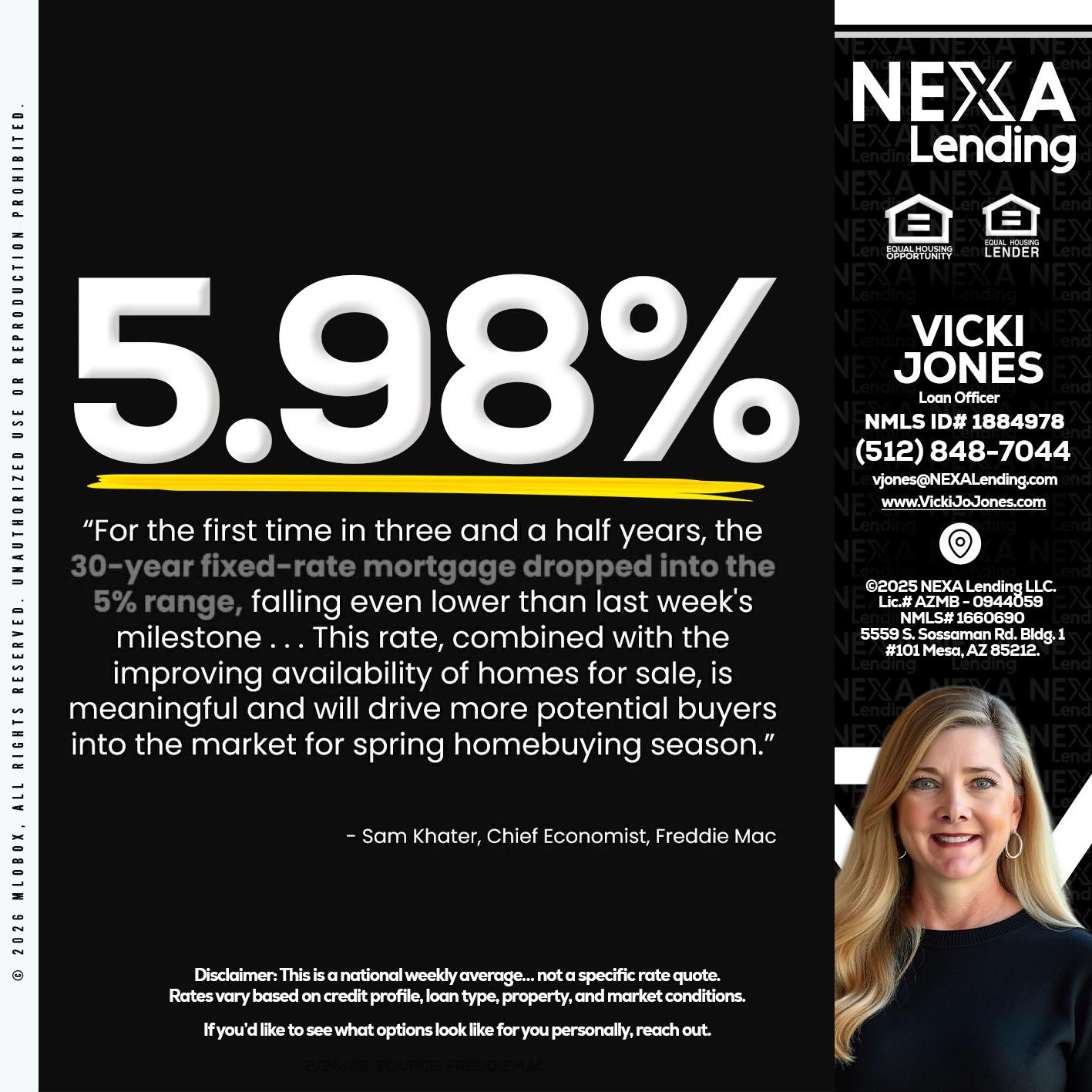 5.98% - Vicki Jones -Loan Officer