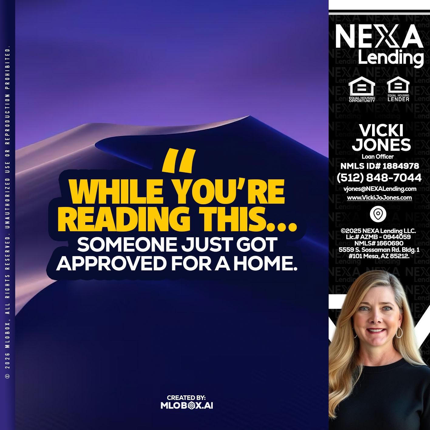 WHILE YOU - Vicki Jones -Loan Officer