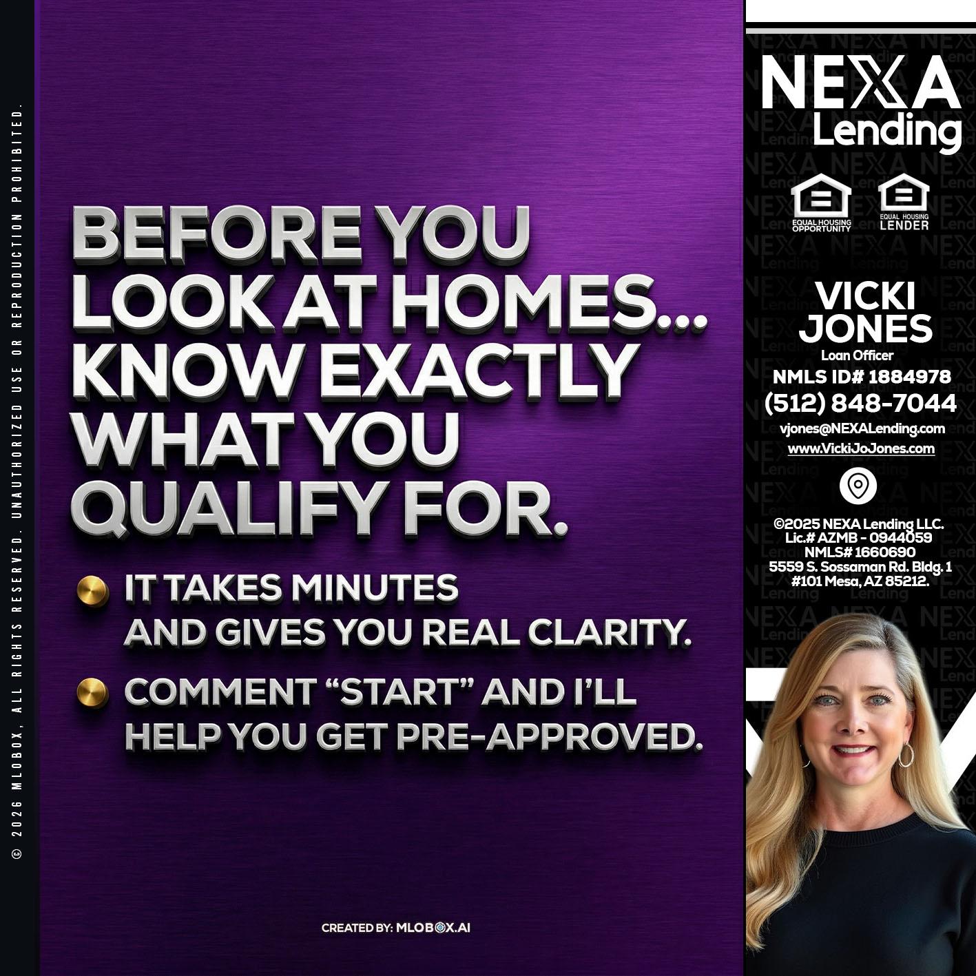 BEFORE YOU - Vicki Jones -Loan Officer