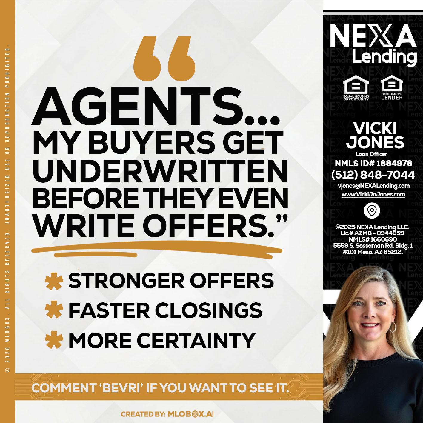 agents - Vicki Jones -Loan Officer