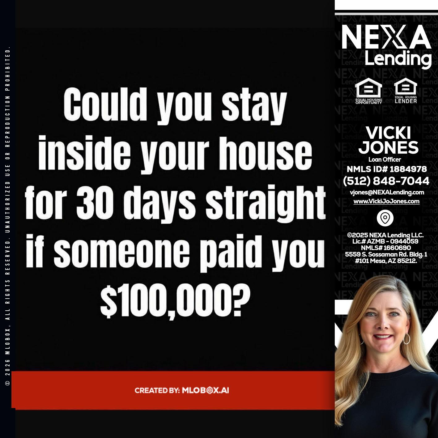 COULD YOU STAY - Vicki Jones -Loan Officer