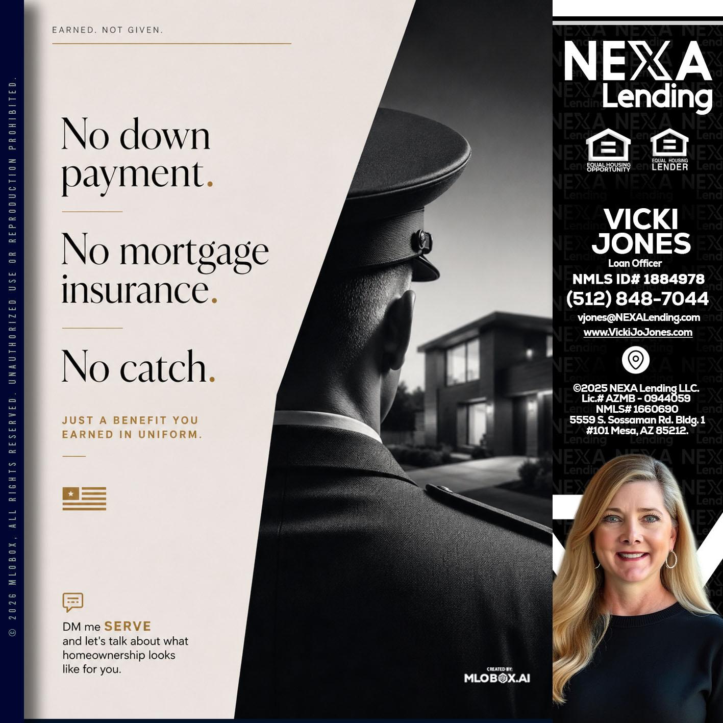 NO DOWN PAYMENT - Vicki Jones -Loan Officer