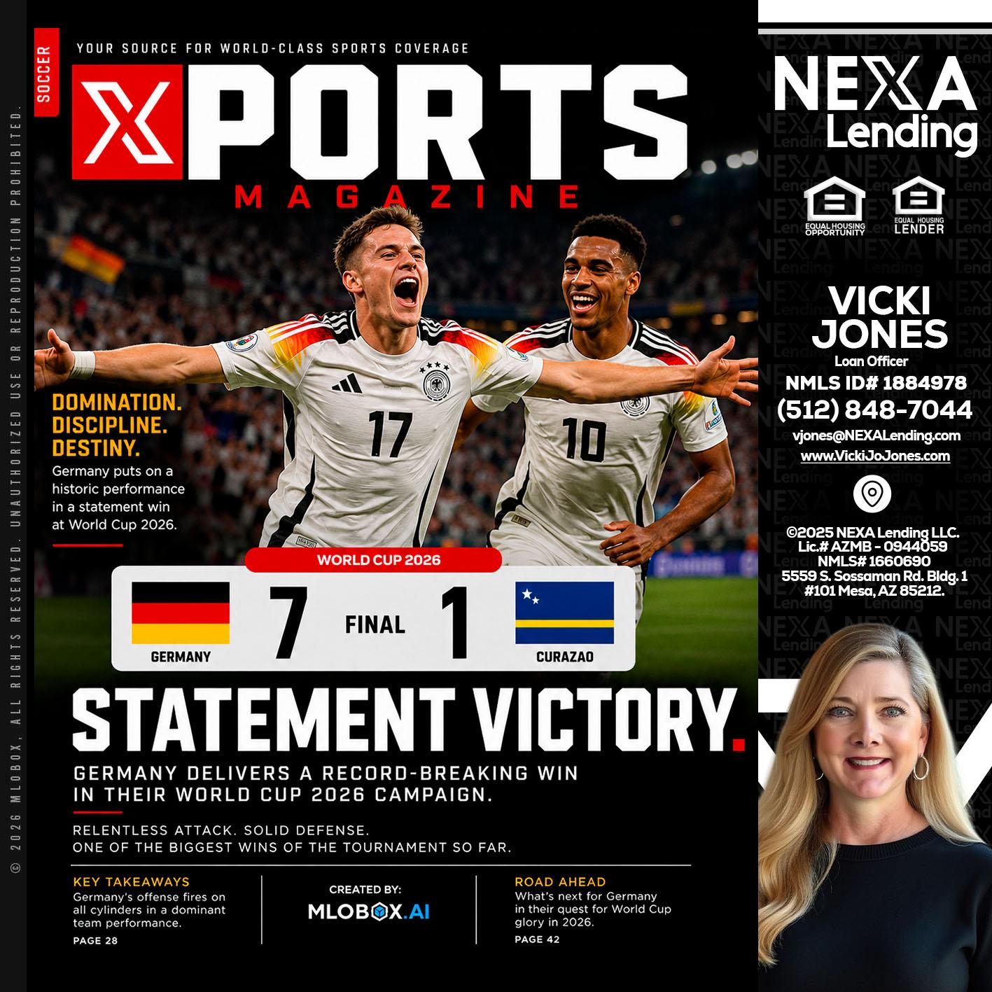 GERMANY VS CURASSAO (7-1) - Vicki Jones -Loan Officer