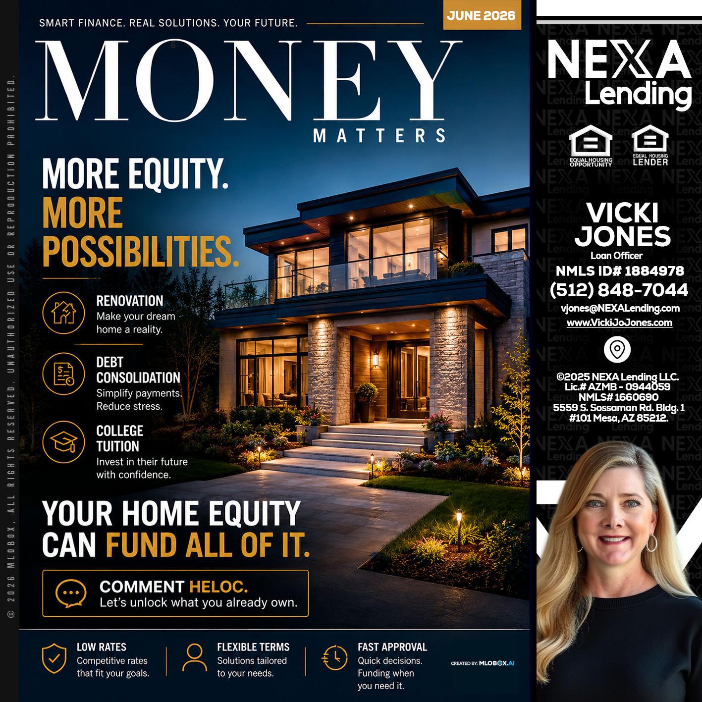MONEY MATTERS - Vicki Jones -Loan Officer