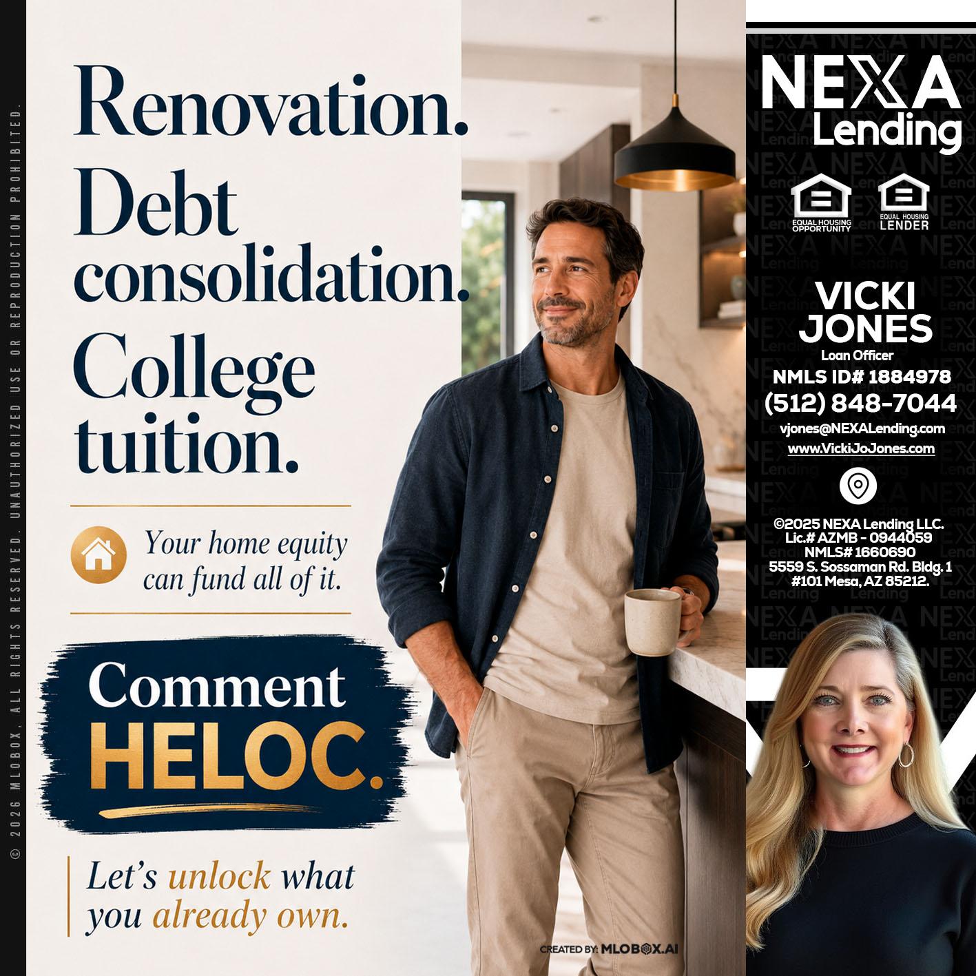 RENOVATION DEBT - Vicki Jones -Loan Officer