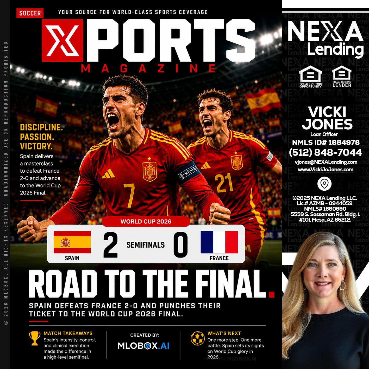 XPORTS WORLD CUP 2026 - Vicki Jones -Loan Officer
