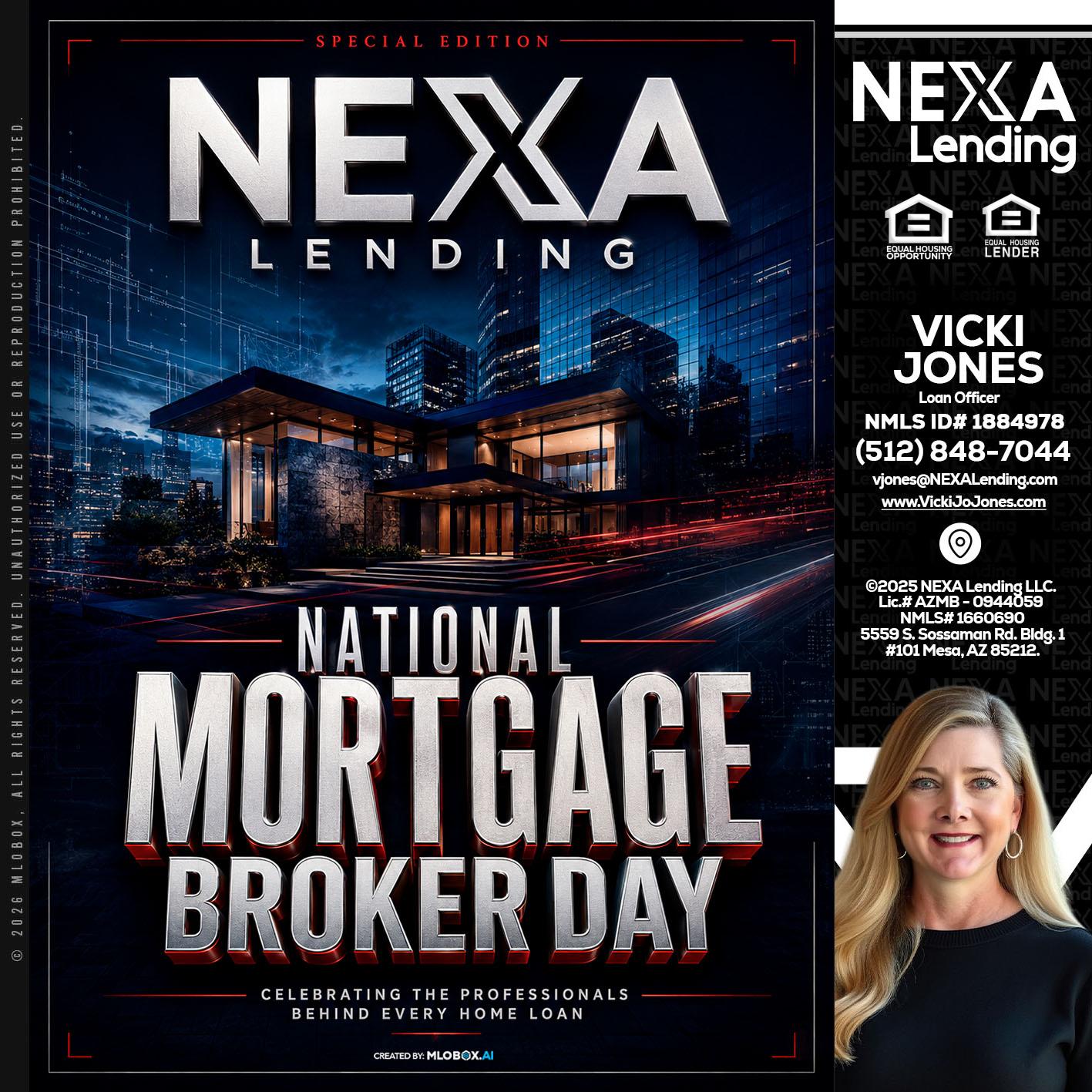 NATIONAL MORTGAGE BROKER DAY - Vicki Jones -Loan Officer