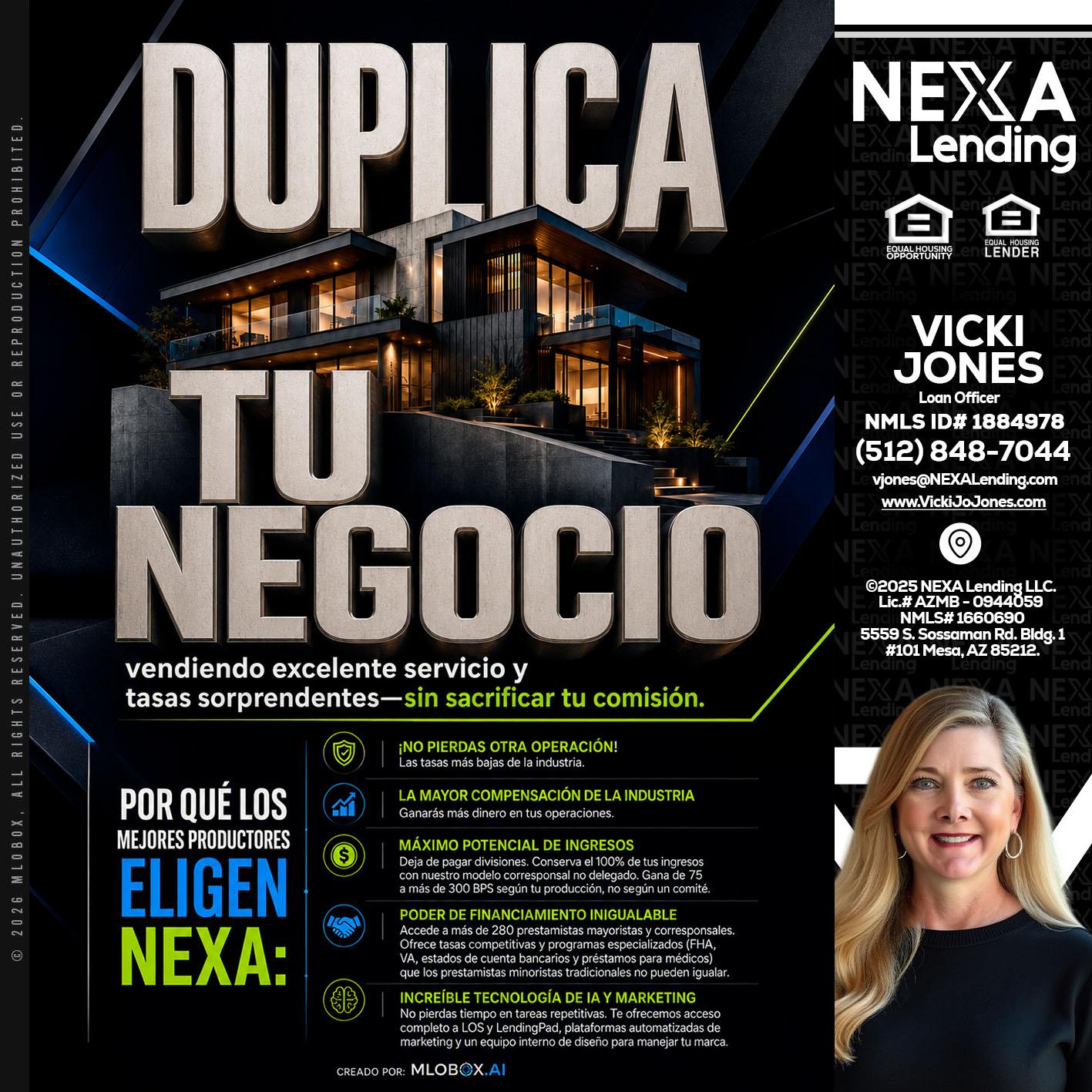 DUPLICA TU NEGOCIO - Vicki Jones -Loan Officer