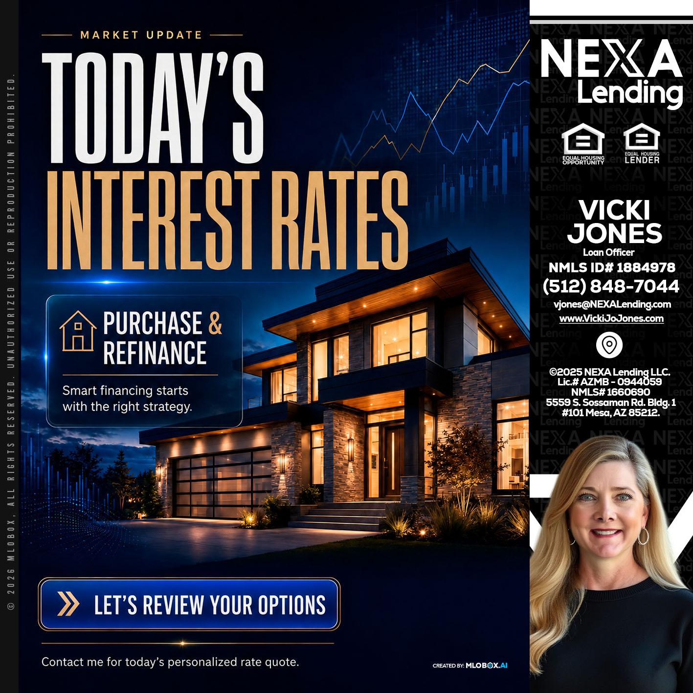 TODAYS RATES - Vicki Jones -Loan Officer