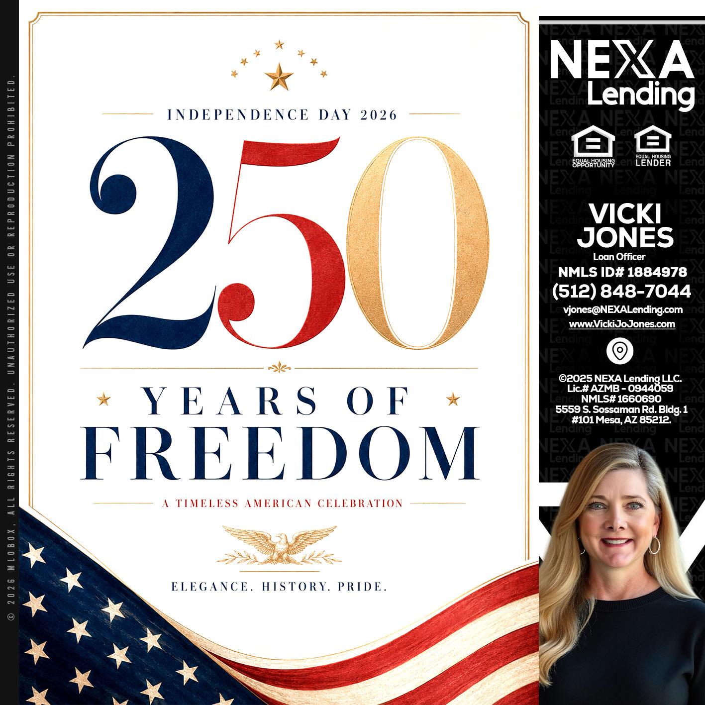 250 YEARS - Vicki Jones -Loan Officer