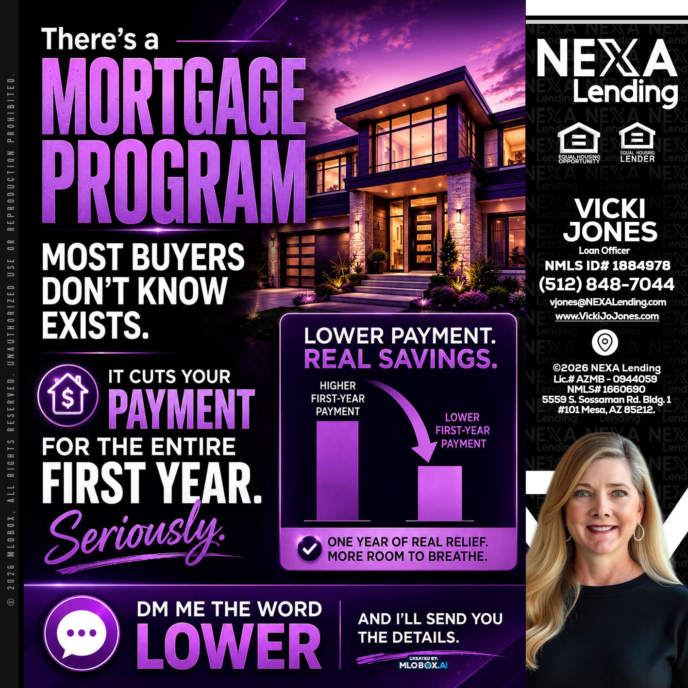 MORTGAGE PROGRAM - Vicki Jones -Loan Officer