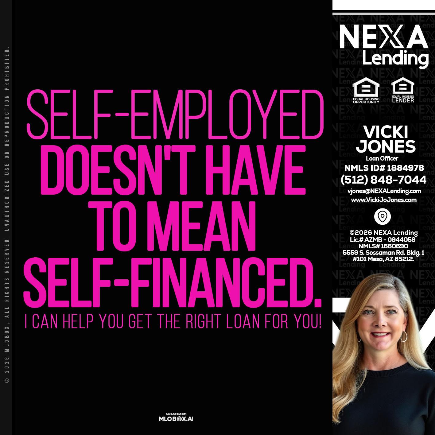 self employed - Vicki Jones -Loan Officer