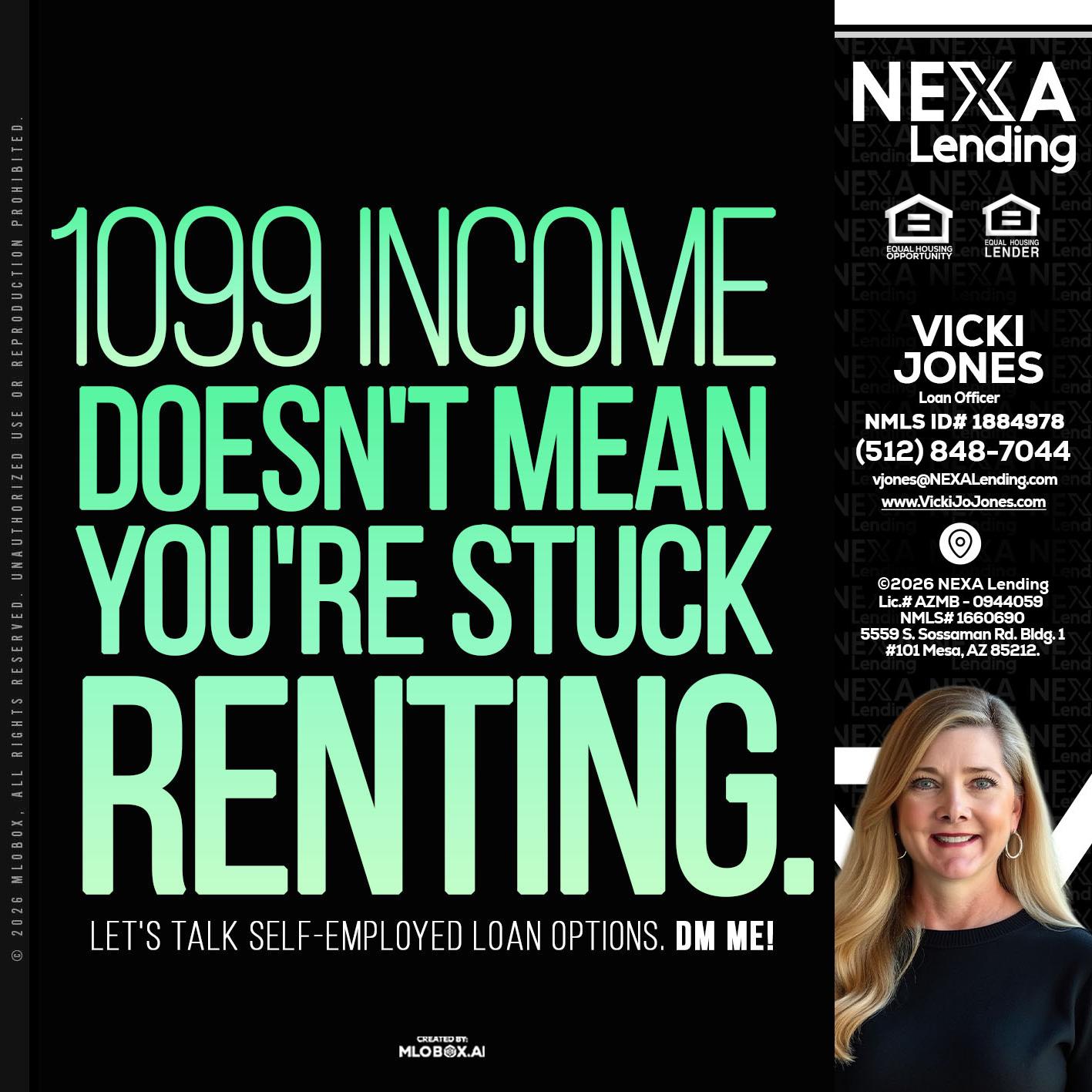 1099 income - Vicki Jones -Loan Officer