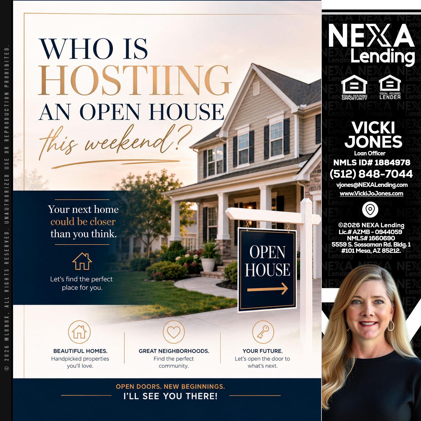 WHOS HOSTING - Vicki Jones -Loan Officer