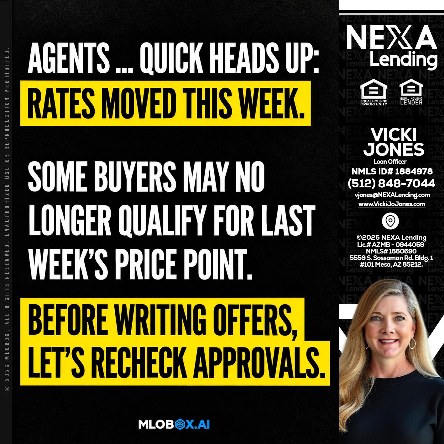 AGENTS QUICK - Vicki Jones -Loan Officer
