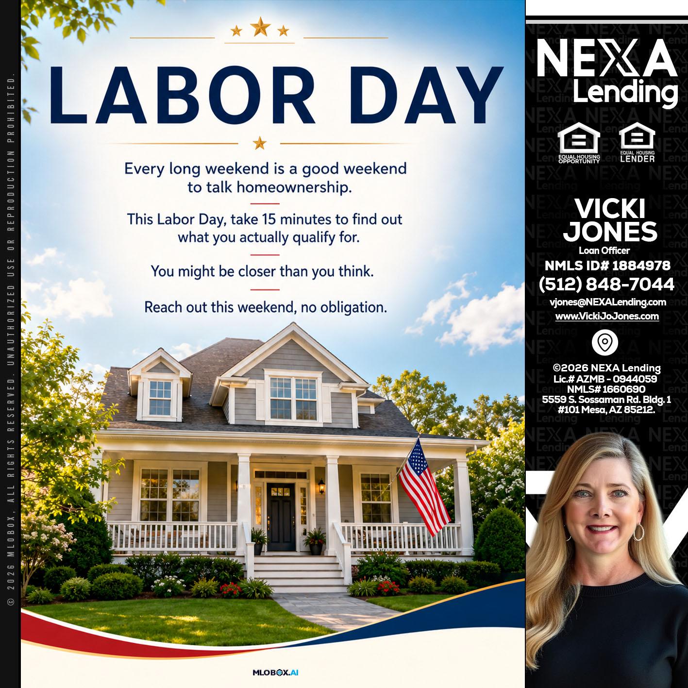 LABOR DAY - Vicki Jones -Loan Officer